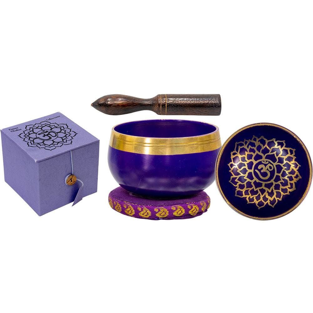 3.25&quot; Mini Chakra Singing Bowl Purple - Crown, SKU KH-31543, UPC 6016204819816