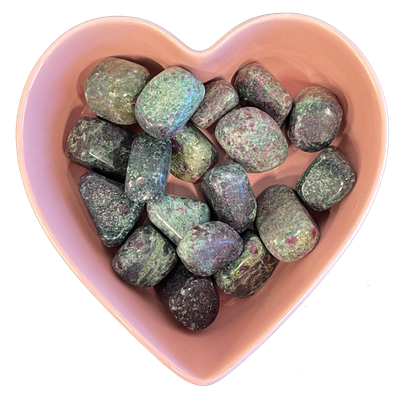 Ruby Zoisite with Mica Tumbled Stone Natural Gemstone - One Stone, SKU TR-166, UPC 6016023962922