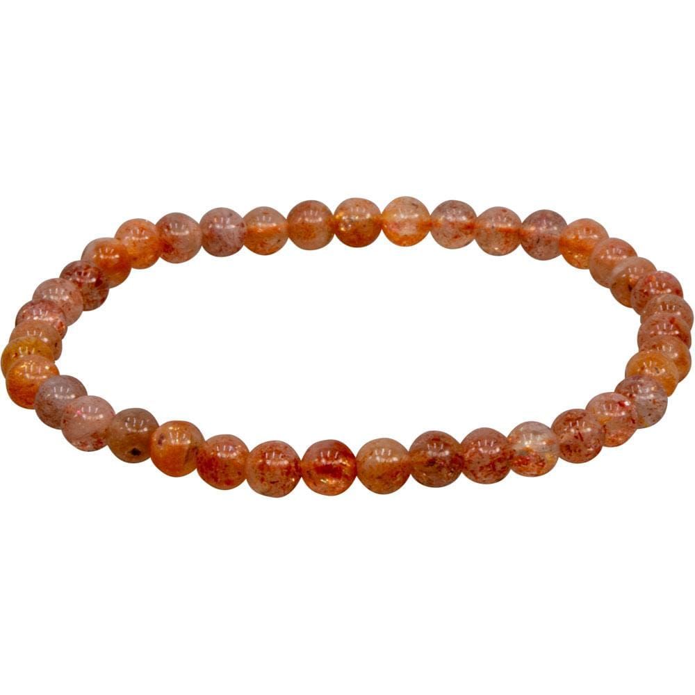 4 mm Elastic Bracelet Round Beads - Sunstone, SKU KH-98641, UPC 6016201260239