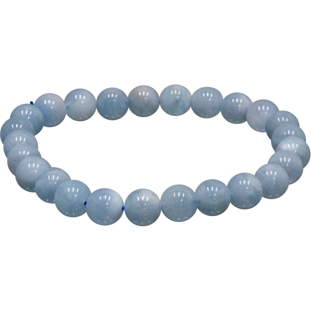 5-7 mm Elastic Bracelet Round Beads - Aquamarine, SKU KH-98577, UPC 6016212410425