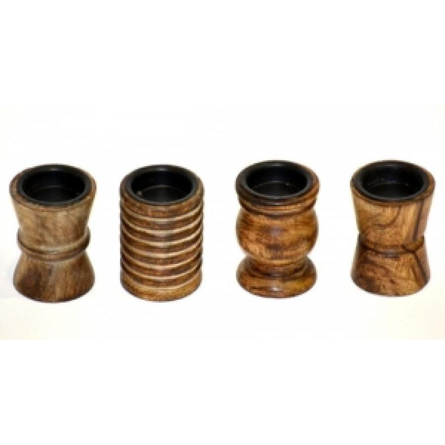 3” x 2.25” Wooden Charcoal Burner / Candle Holder (Assorted Designs), SKU CB205, UPC 6016000669622