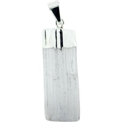 Selenite Pendant - Plain with Brass Cap, SKU KH-99120, UPC 6016211191189