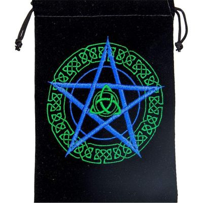 5&quot; x 7&quot; Embroidered Unlined Velvet Bag - Celtic Pentacle, SKU KH-60156, UPC 6016209976934