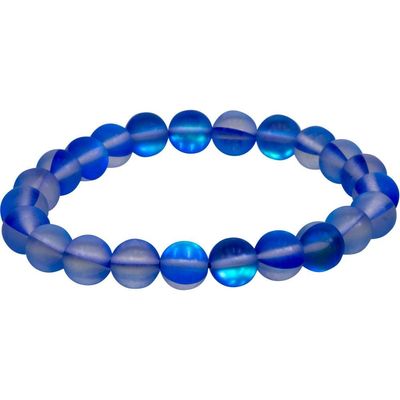 8 mm Elastic Bracelet Round Beads - Glass Cat Eye, SKU KH-98559, UPC 6016208042074