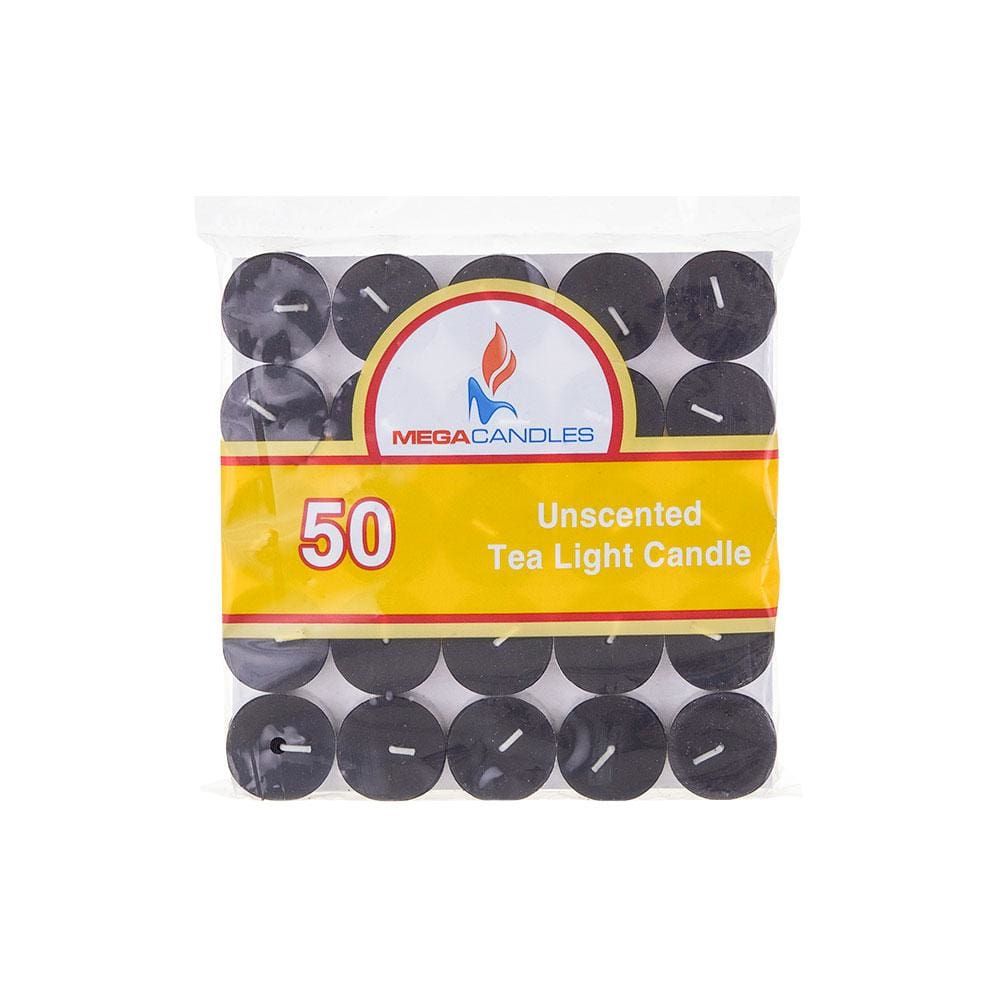 Tealight Candles - Black Unscented (Pack of 50), SKU KH-81562, UPC 6016210993975