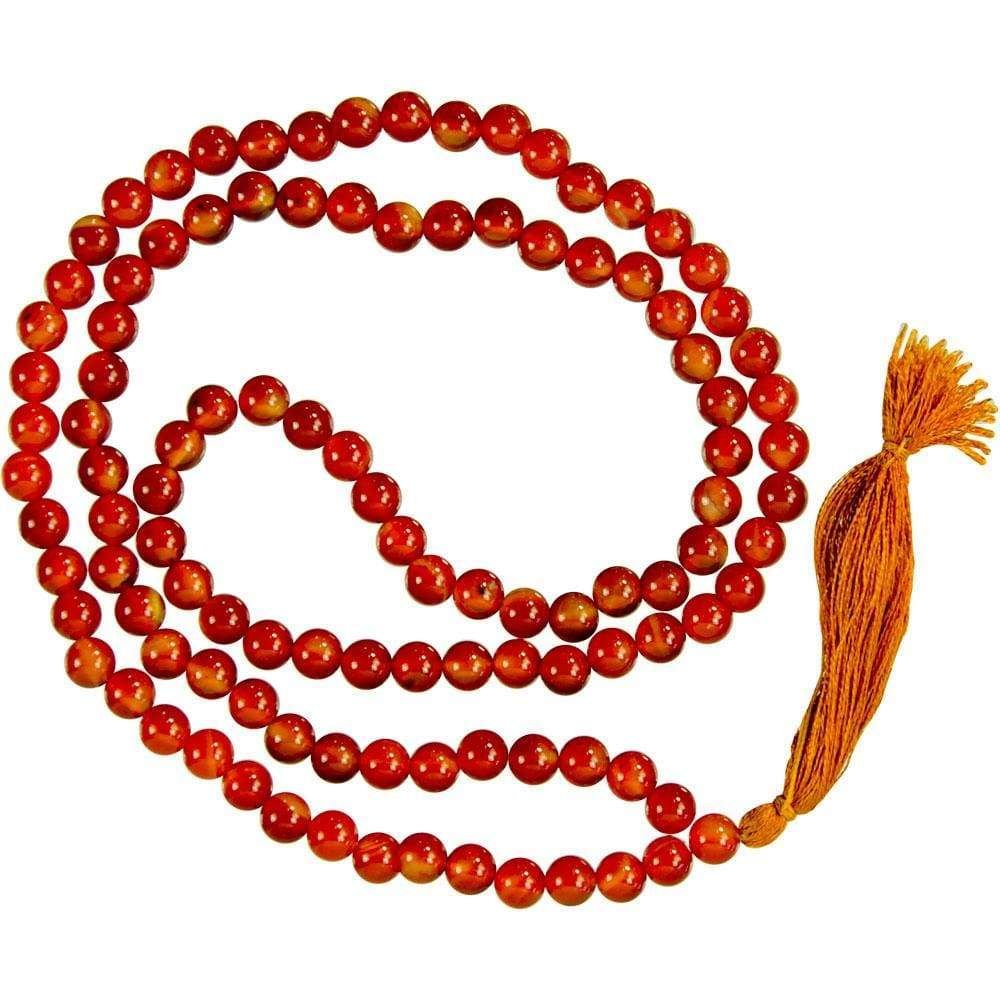 34&quot; Mala Prayer Beads - Carnelian, SKU KH-98021, UPC 6016200441493