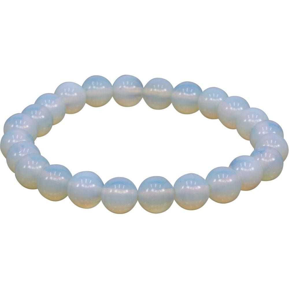8 mm Elastic Bracelet Round Beads - Opalite, SKU KH-98645, UPC 6016218234209