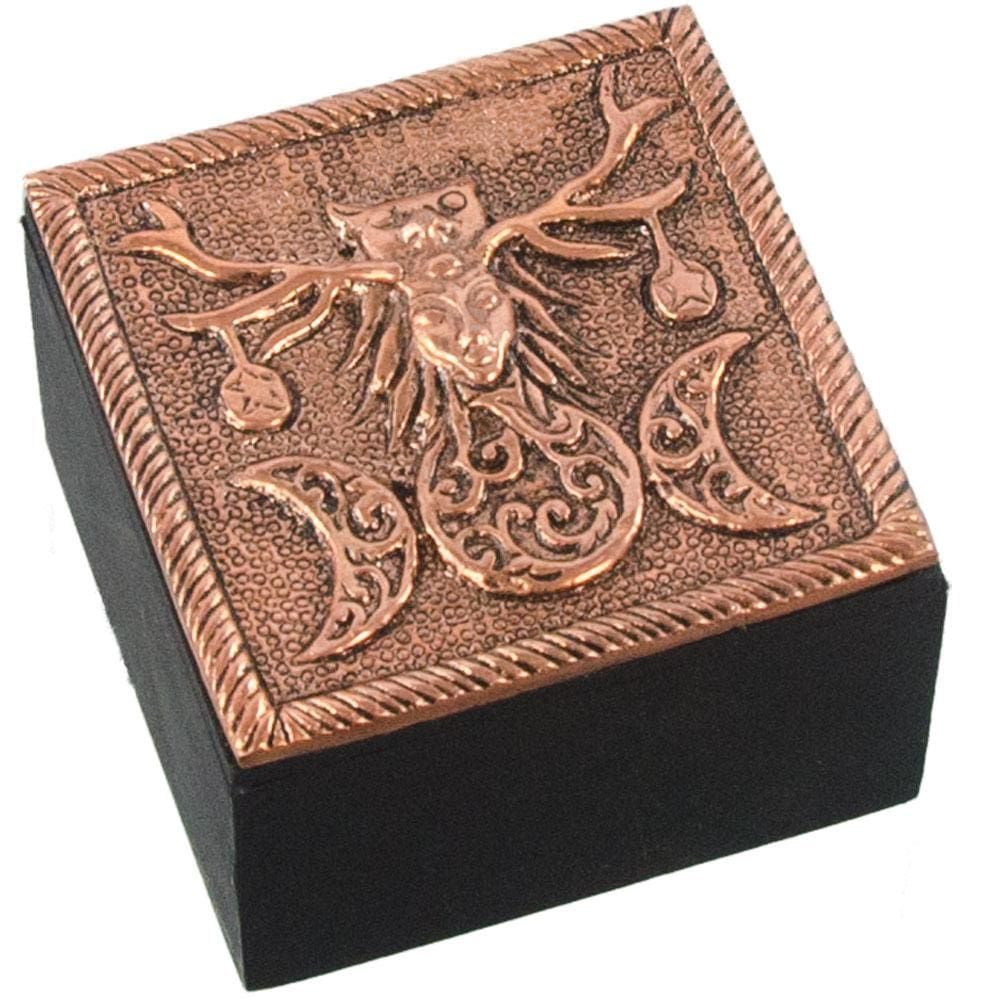 2.3&quot; Bronze Metal Trinket Box - Pagan, SKU KH-44410, UPC 6016200807855