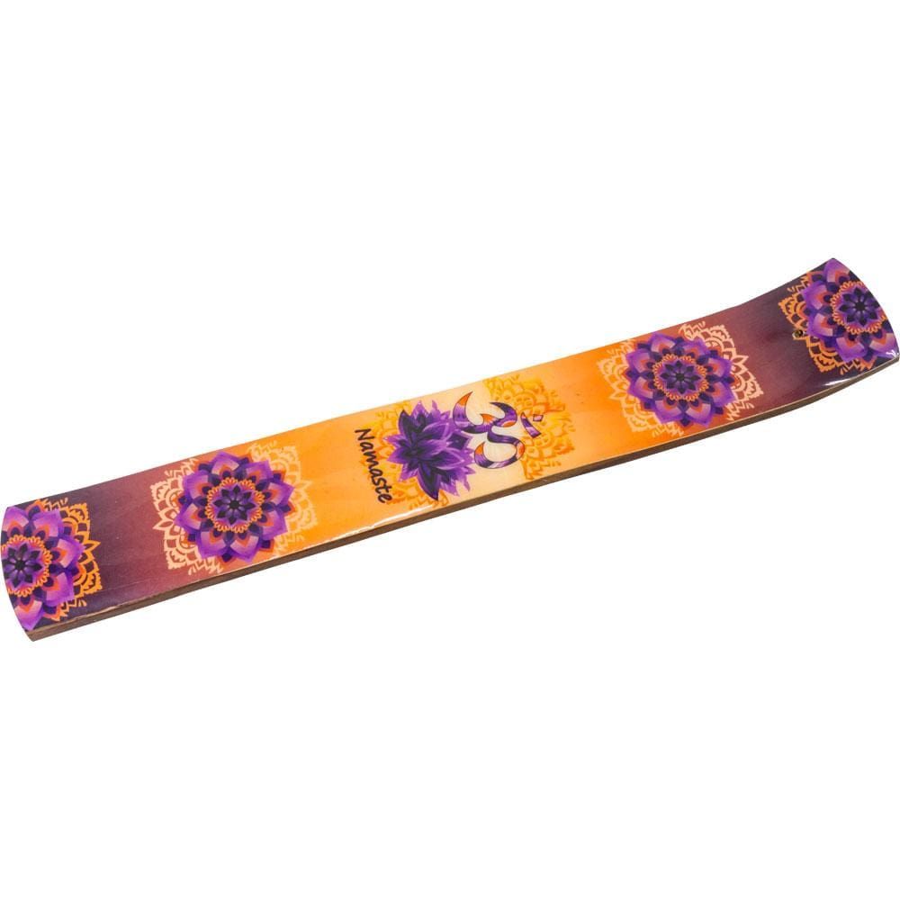10&quot; Wood Printed Incense Holder - Om Namaste, SKU KH-89576, UPC 6016205617671