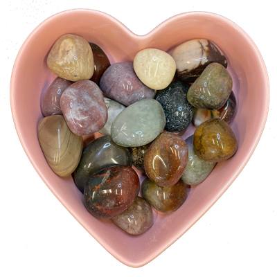 Fancy Agate Tumbled Stone Natural Gemstone - One Stone, SKU TR-153, UPC 6016008155110