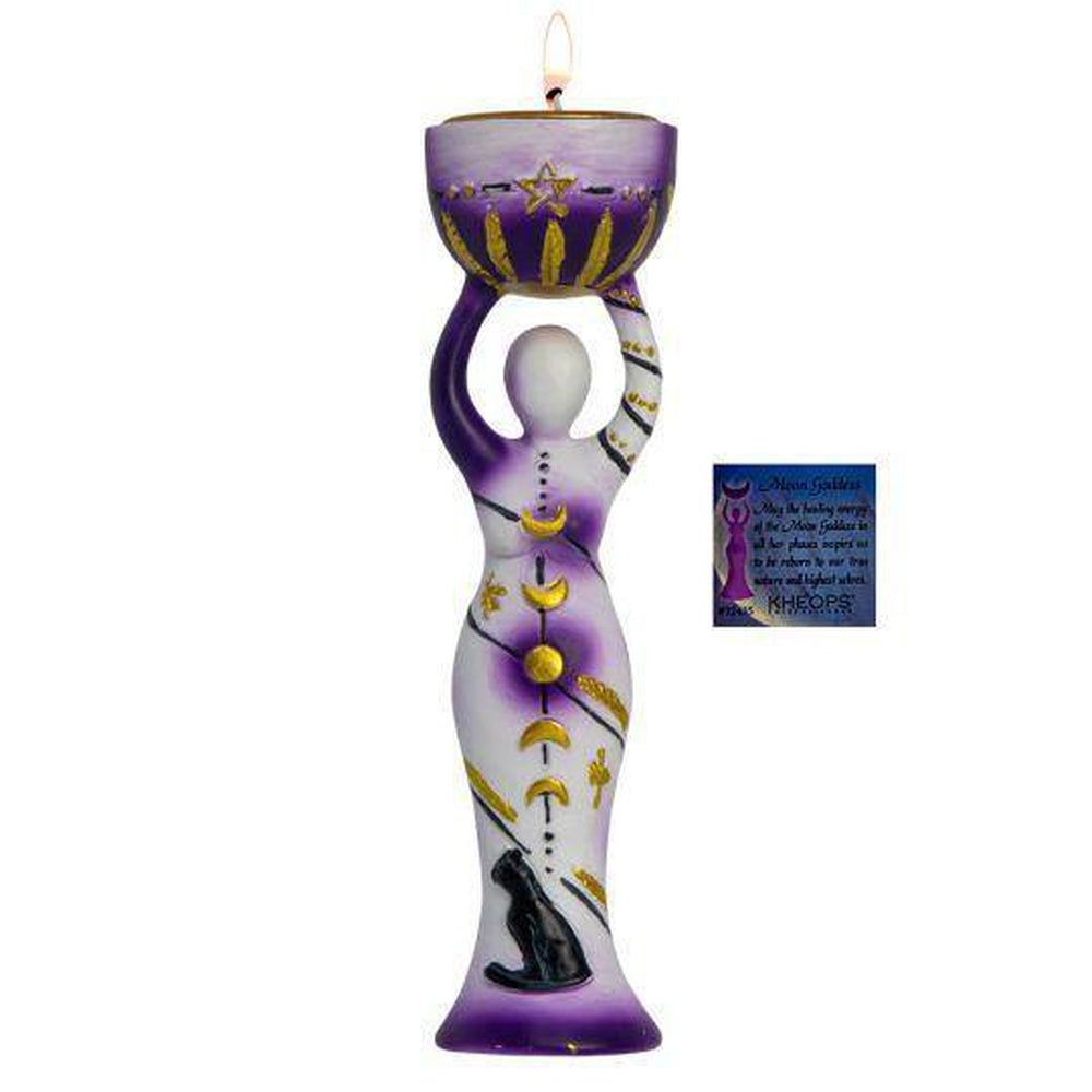 7.5&quot; Polyresin Tealight Holder - Moon Goddess, SKU KH-32435, UPC 6016210873888