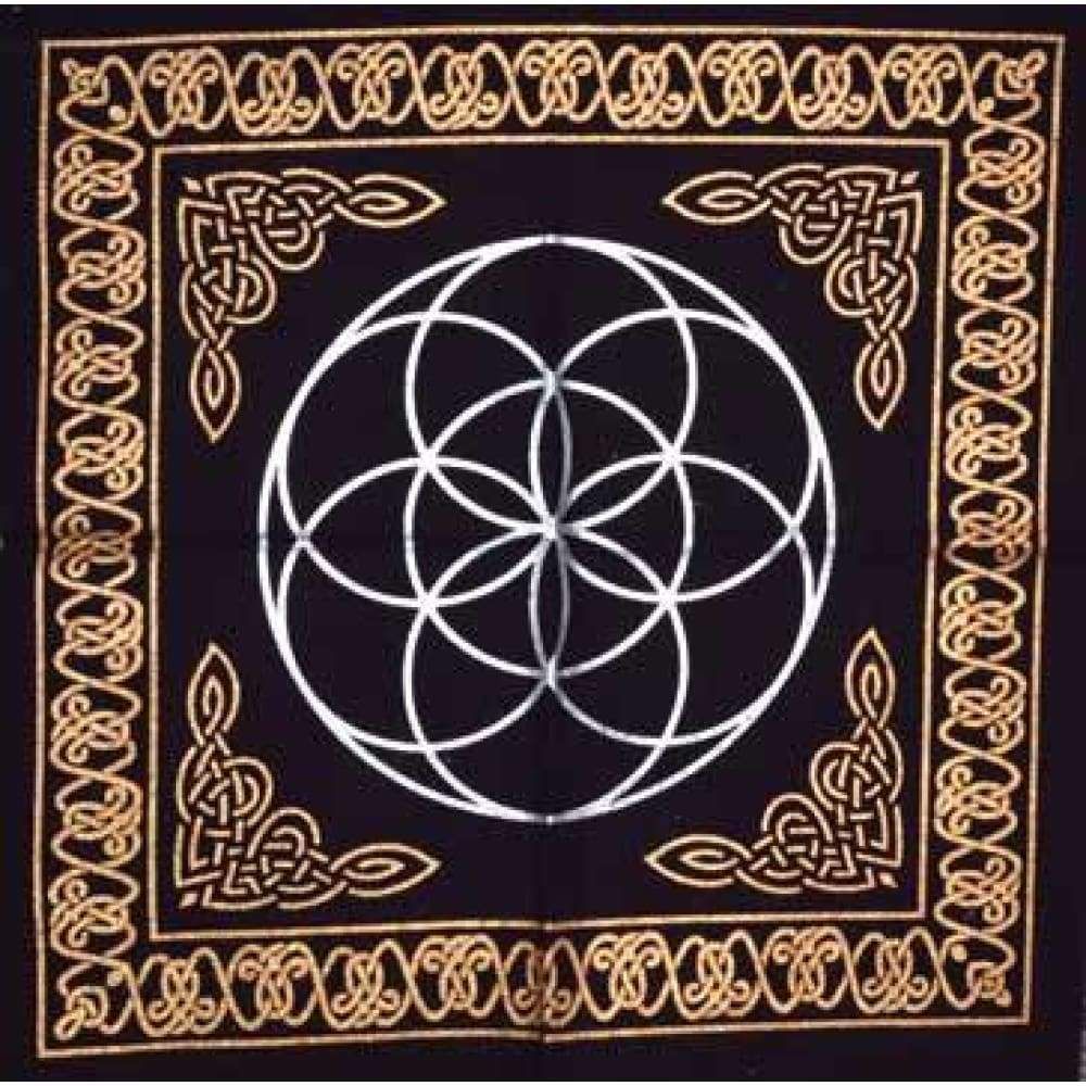 18&quot; Satin Altar Cloth - Seed of Life, SKU SC98D, UPC 6016209819811