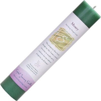 Reiki Charged Herbal 1.5&quot; x 7&quot; Pillar Candle - Money, SKU KH-84401, UPC 6016220245224