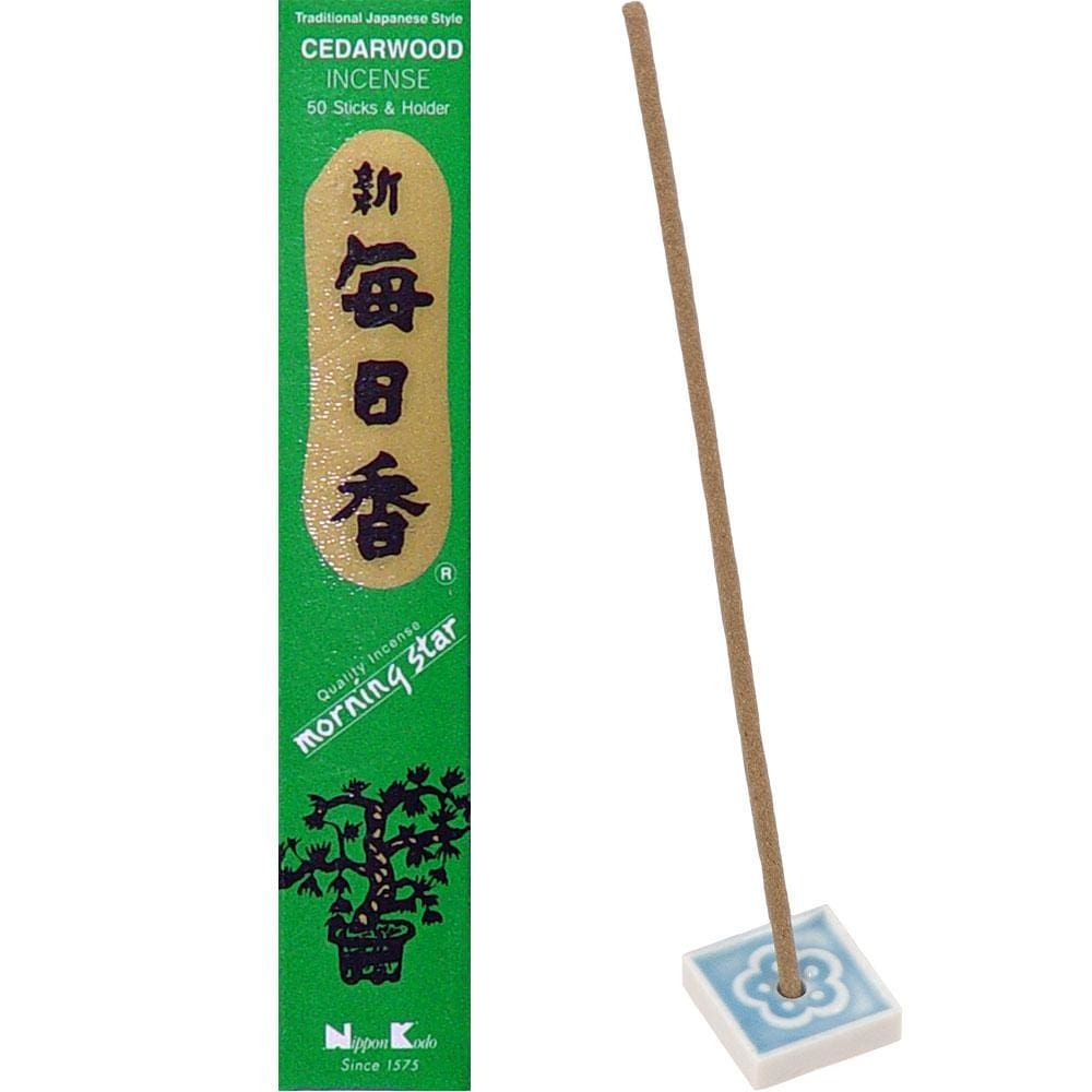Morning Star Incense 50 Sticks - Cedarwood (Box of 12 Packs), SKU KH-72708, UPC 6016233879812