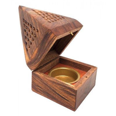 5&quot; Wooden Temple Cone Burner, SKU ER15, UPC 6016006473445