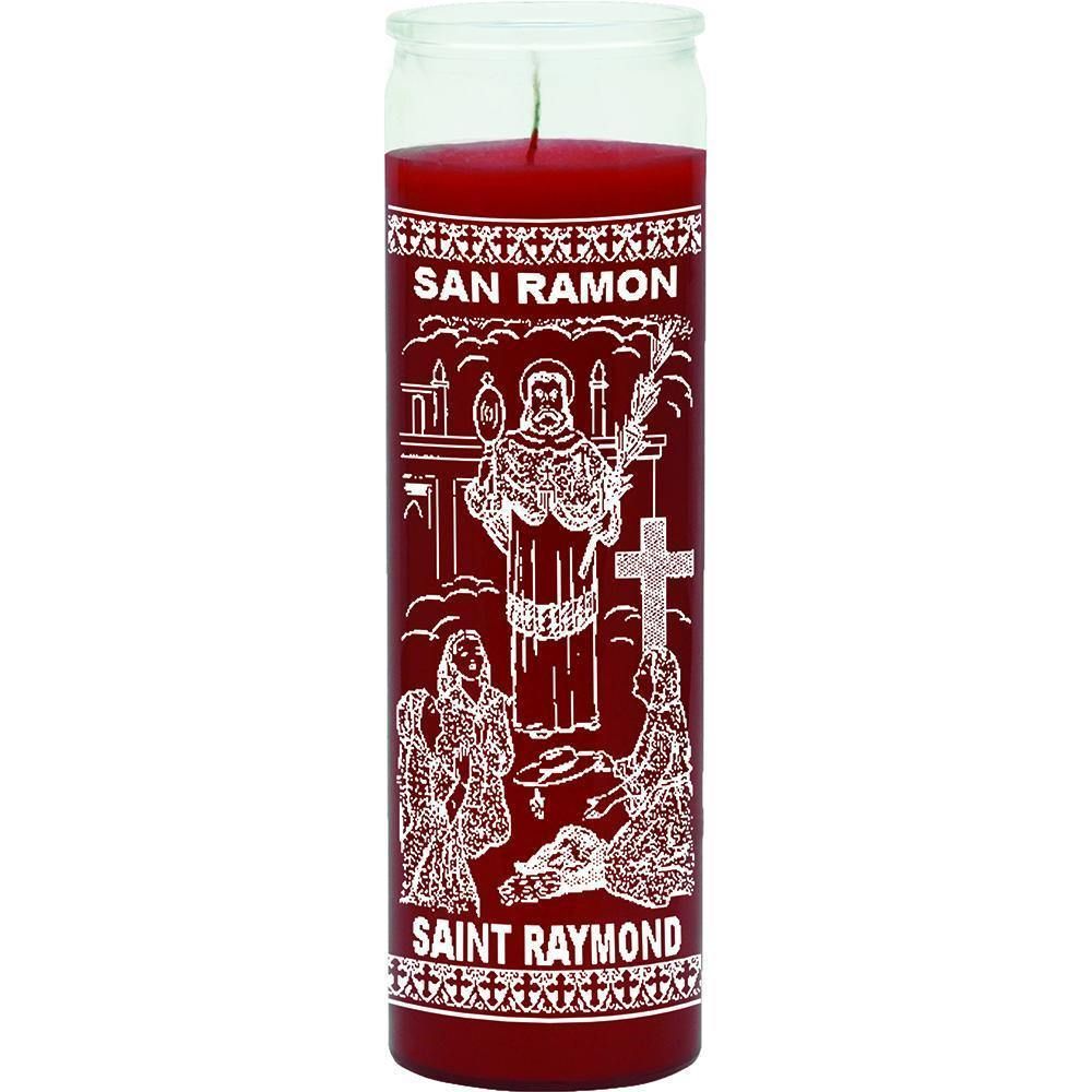 7 Day Glass Candle St. Raymond - Red, SKU WP-575-810, UPC 6016203028042
