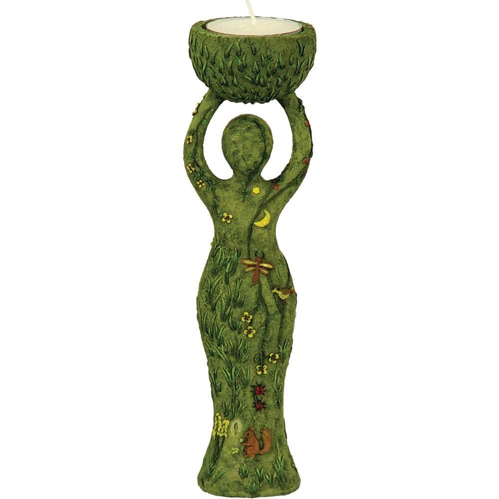 7.5&quot; Polyresin Tealight Holder - Nurturing Goddess, SKU KH-32438, UPC