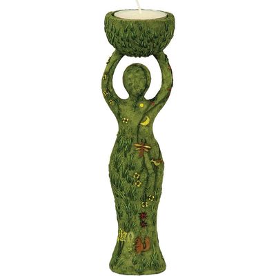 7.5&quot; Polyresin Tealight Holder - Nurturing Goddess, SKU KH-32438, UPC