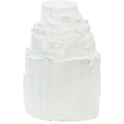 2.5&quot; Selenite Mini Candle Holder - Iceberg, SKU KH-04624, UPC 6016218088031