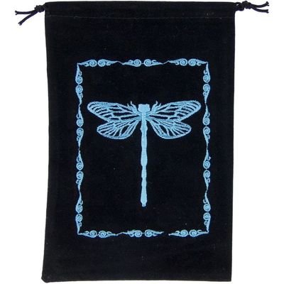 5&quot; x 7&quot; Embroidered Unlined Velvet Bag - Dragonfly, SKU KH-60099, UPC 6016206935996
