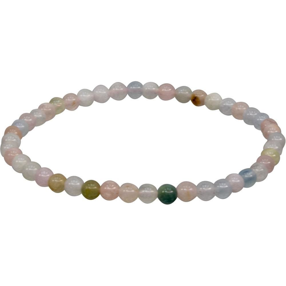 4 mm Elastic Bracelet Round Beads - Morganite, SKU KH-98654, UPC 6016243861838