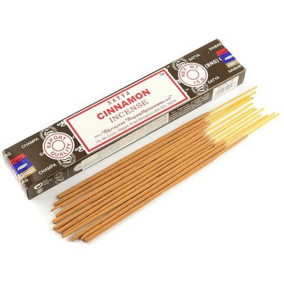 Cinnamon Satya Incense Sticks 15 gram, SKU SCI15, UPC 6016202963962