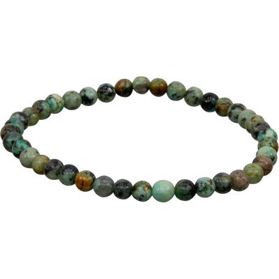 4 mm Elastic Bracelet Round Beads - African Turquoise, SKU KH-98630, UPC 6016203930956