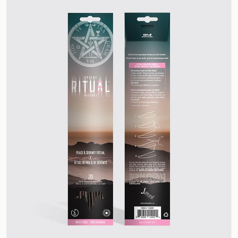 Ritual Incense 20 Sticks - Peace &amp; Serenity, SKU KH-72520, UPC 6016014840864
