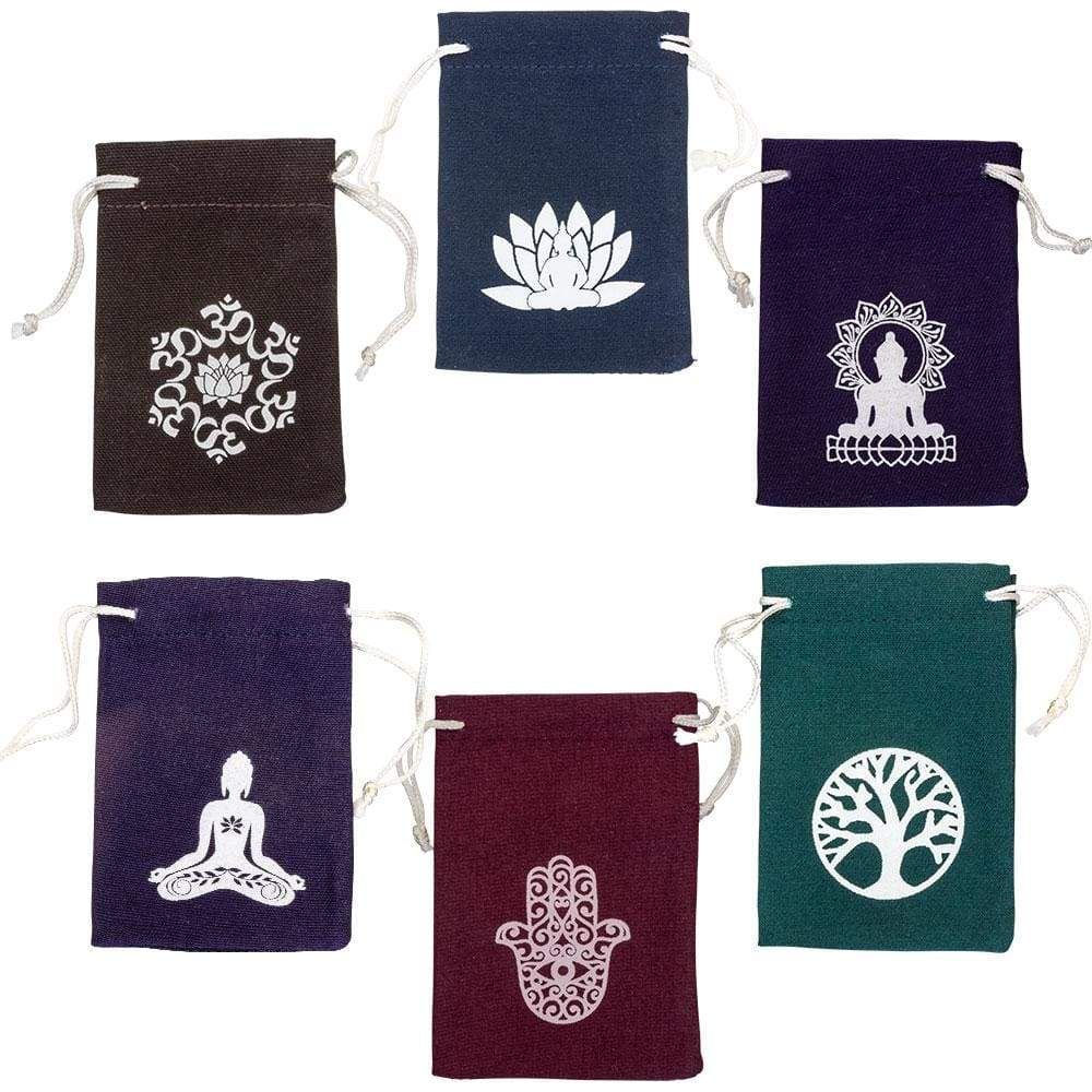 3&quot; x 3.75&quot; Printed Cotton Pouch - Assorted Patterns (Set of 6), SKU KH-60194, UPC 6016202696617