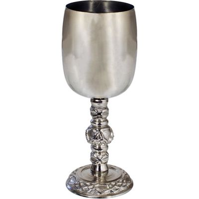 6.75&quot; Stainless Steel Chalice / Goblet - Plain, SKU KH-64507, UPC 6016203981972
