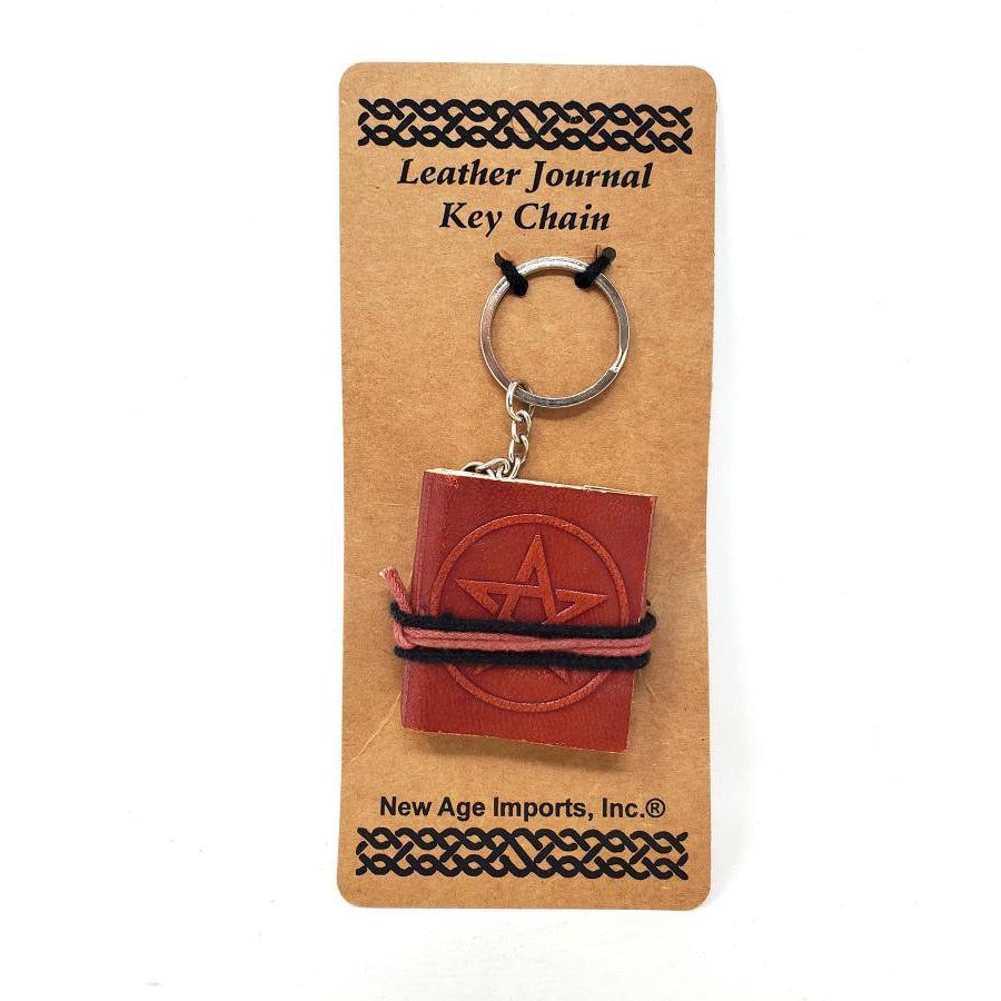 2&quot; Leather Journal Key Chain - Pentagram, SKU KB2-WP, UPC 6016235212204