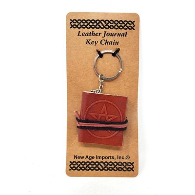 2&quot; Leather Journal Key Chain - Pentagram, SKU KB2-WP, UPC 6016235212204