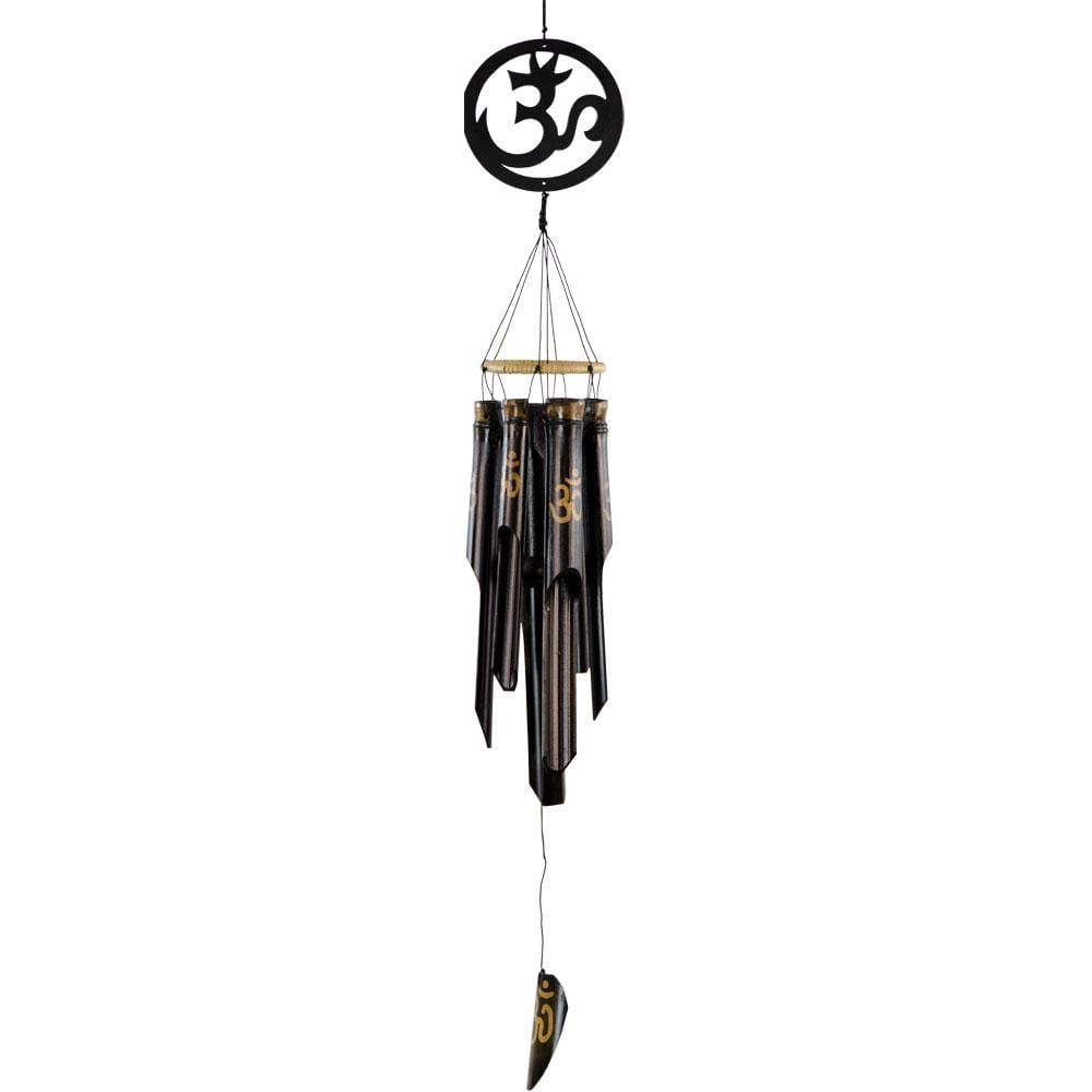 30&quot; Bamboo Wind Chime - Gold Painted Om, SKU KH-30151, UPC 6016204226232