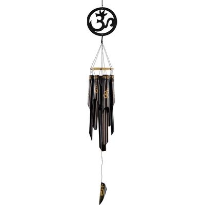 30&quot; Bamboo Wind Chime - Gold Painted Om, SKU KH-30151, UPC 6016204226232