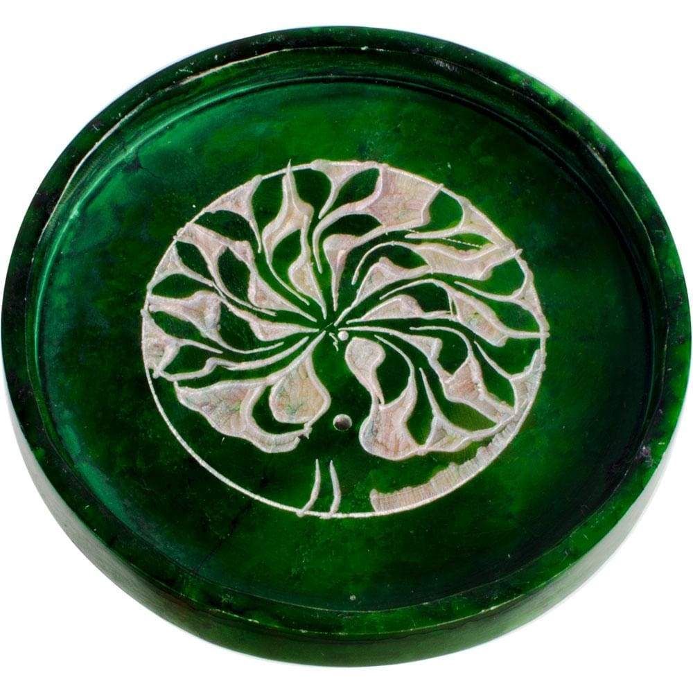 4&quot; Soapstone Cone Burner - Tree of Life, SKU KH-90111, UPC 6016218875877