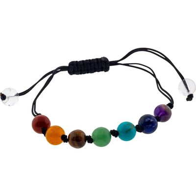 8 mm Adjustable Bracelet Round Beads - Chakra, SKU KH-98764, UPC 6016212265223