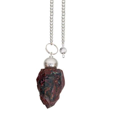 Rough Stone Pendulum - Bloodstone, SKU KH-61153, UPC 6016228226256