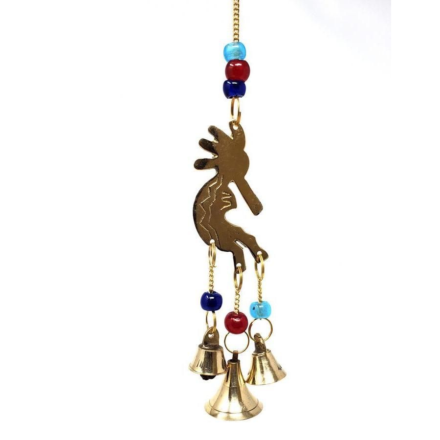 9&quot; Kokopelli Brass Wind Chime, SKU 7541, UPC 6016216382377