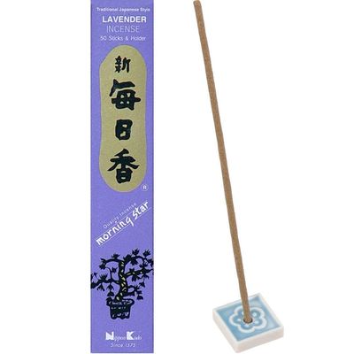 Morning Star Incense 50 Sticks - Lavender (Box of 12 Packs), SKU KH-72713, UPC 6016212185118