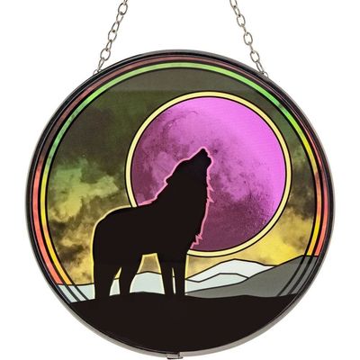 6&quot; Glass Suncatcher - Wolf, SKU KH-63037, UPC 6016200092039