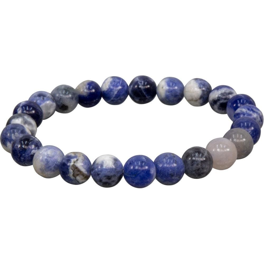 8 mm Elastic Bracelet Round Beads - Sodalite, SKU KH-98511, UPC 6016218245267