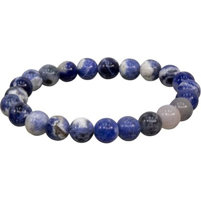 8 mm Elastic Bracelet Round Beads - Sodalite, SKU KH-98511, UPC 6016218245267