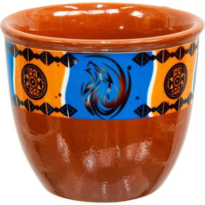 3.5&quot; Ceramic Smudge Pot - Native, SKU KH-44007, UPC 6016207230250