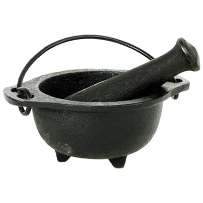 3&quot; Cast Iron Cauldron Mortar &amp; Pestle Set, SKU MP3, UPC 6016211485455