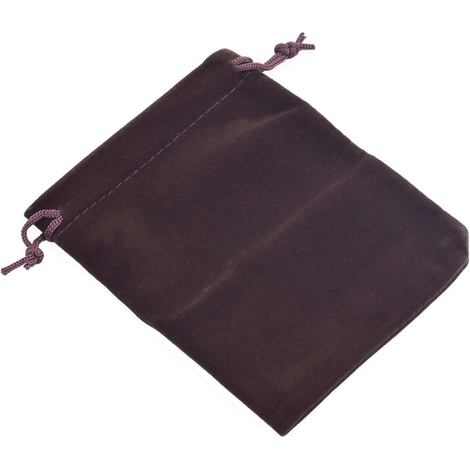 2&quot; x 2.5&quot; Unlined Velvet Bag - Brown, SKU AZ-Bag-04, UPC 6016202666634