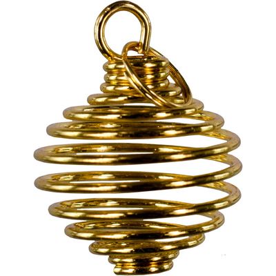 1&quot; Gold Plated Cage Pendant for Tumbled Stones, SKU KH-98911-D6, UPC 6016223071004