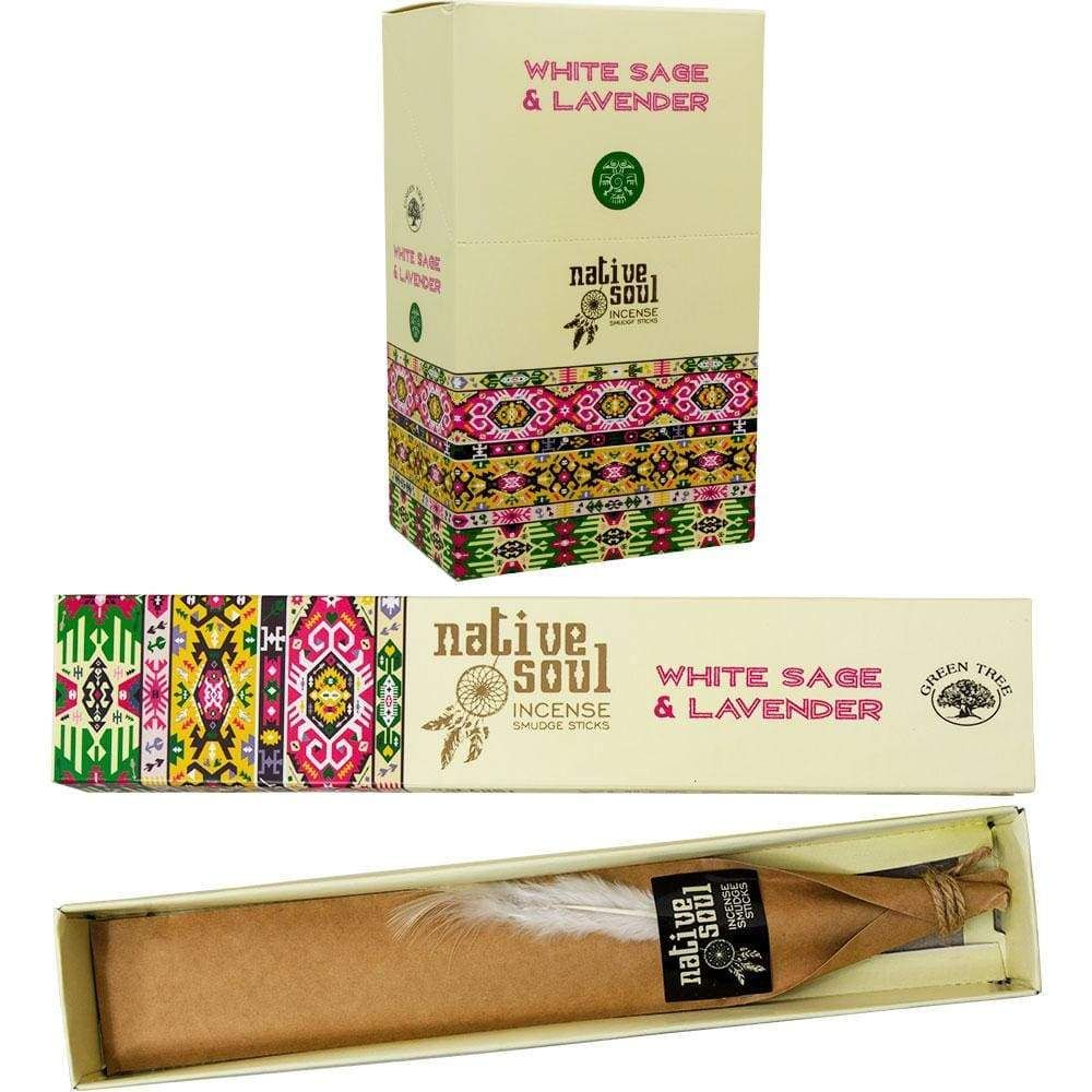 Green Tree Native Soul Incense 15 gram - White Sage &amp; Lavender (Pack of 12), SKU KH-72784, UPC 6016…
