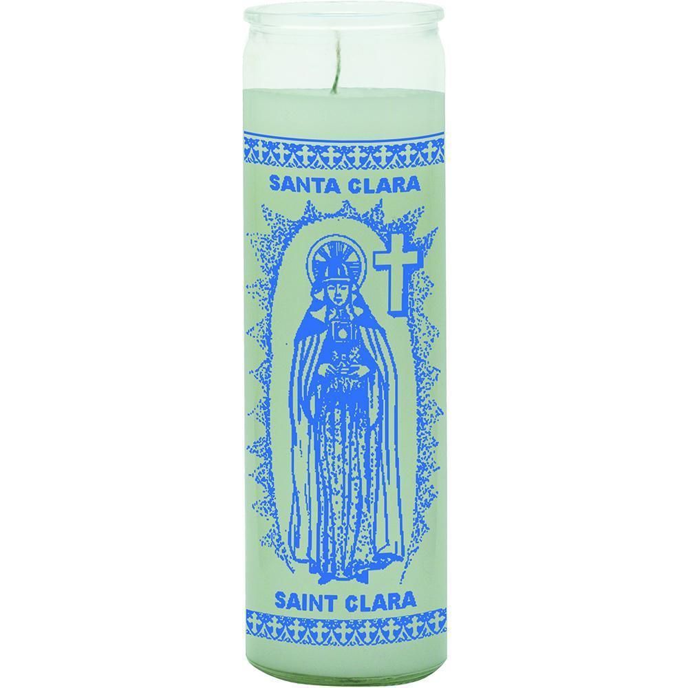 7 Day Glass Candle St. Clara - White, SKU WP-575-792, UPC 6016202169111