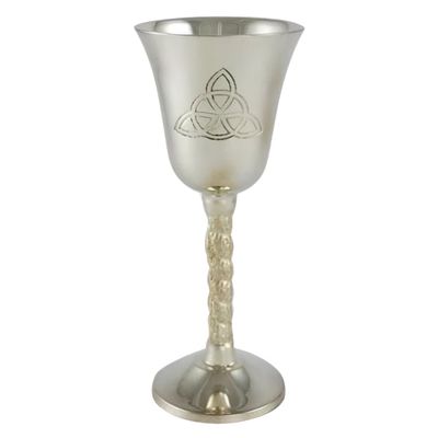 4.75&quot; Silver Plated Chalice / Goblet - Triquetra, SKU LR27, UPC 6016205267258
