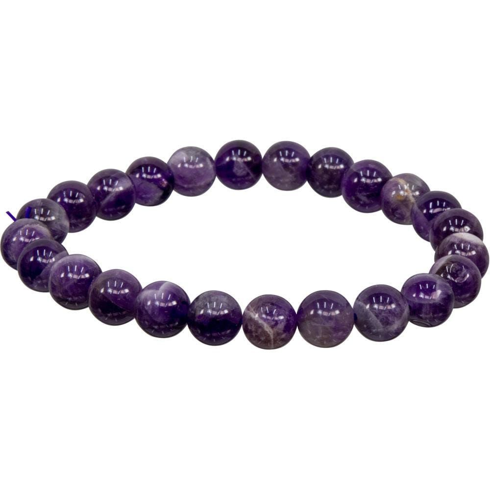 8 mm Elastic Bracelet Round Beads - Chevron Amethyst, SKU KH-98565, UPC 6016227766746